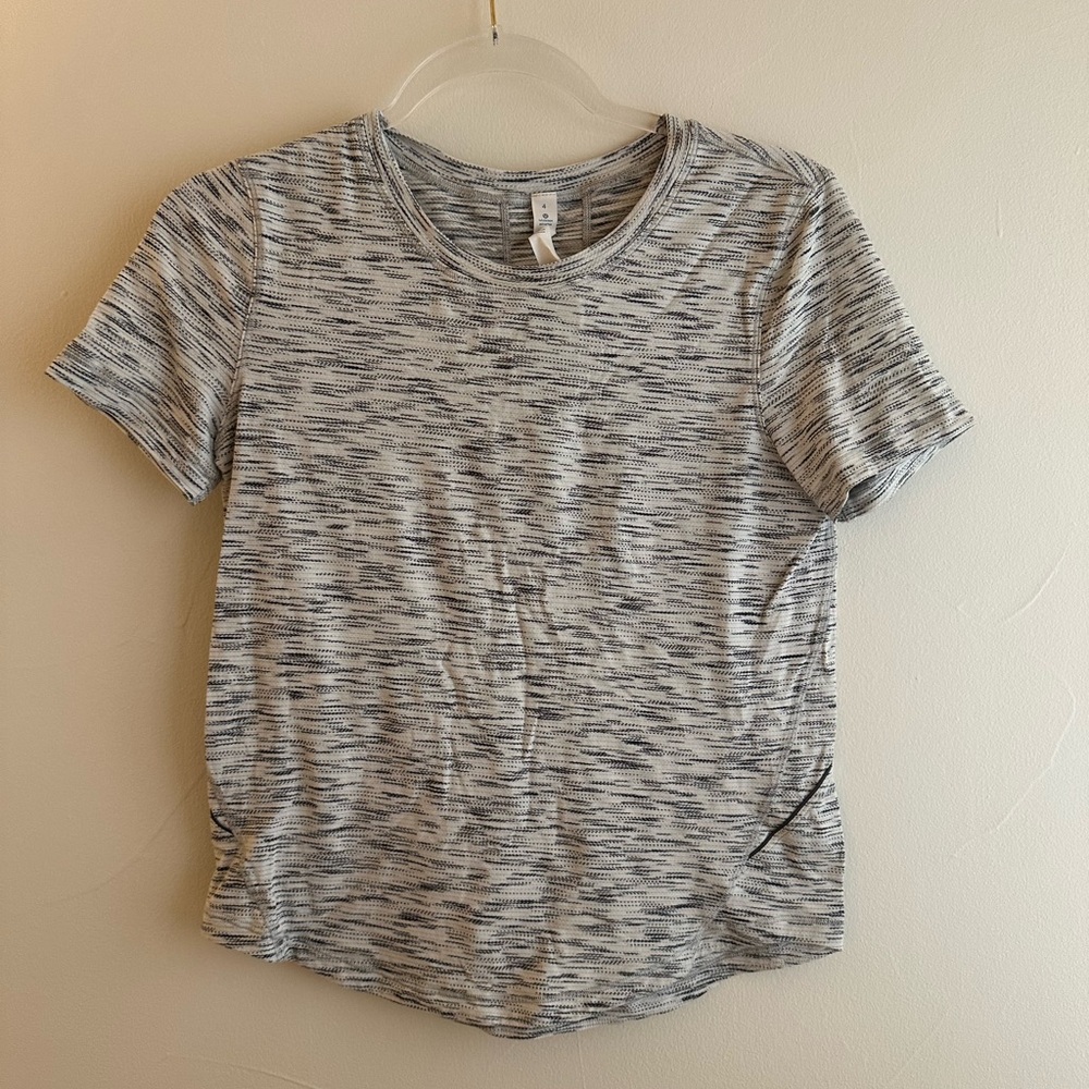 Lululemon Athletica Gray & Cream Short Sleeve Tee